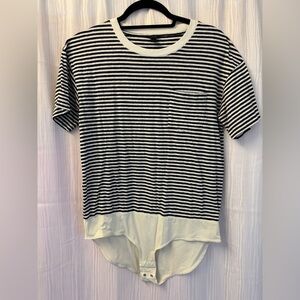 J. Crew Black and White Striped Bodysuit